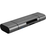 ICY BOX IB-CR200-C lettore di schede USB 2.0 Antracite antracite, MMC, MicroSD (TransFlash), MicroSDHC, MicroSDXC, SD, SDHC, SDXC, Antracite, 480 Mbit/s, Alluminio, Plastica, USB 2.0, USB