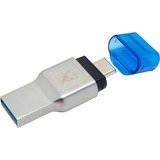 Kingston MobileLite Duo 3C lettore di schede USB 3.2 Gen 1 (3.1 Gen 1) Type-A/Type-C Blu, Argento argento