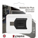 Kingston MobileLite Plus lettore di schede USB 3.2 Gen 1 (3.1 Gen 1) Type-A Nero Nero, SD, Nero, Windows 10, Windows 8.1, Windows 8, Mac OS X v. 10.10.x+, Linux v.2.6.x+, Chrome OS, USB 3.2 Gen 1 (3.1 Gen 1) Type-A, 0 - 60 °C, -20 - 70 °C