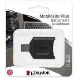 Kingston MobileLite Plus lettore di schede USB 3.2 Gen 1 (3.1 Gen 1) Type-A Nero Nero, SD, Nero, Windows 10, Windows 8.1, Windows 8, Mac OS X v. 10.10.x+, Linux v.2.6.x+, Chrome OS, USB 3.2 Gen 1 (3.1 Gen 1) Type-A, 0 - 60 °C, -20 - 70 °C