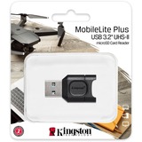 Kingston MobileLite Plus lettore di schede USB 3.2 Gen 1 (3.1 Gen 1) Type-A Nero Nero, MicroSD (TransFlash), Nero, Windows 10, Windows 8.1, Windows 8, Mac OS X v. 10.10.x+, Linux v.2.6.x+, Chrome OS, USB 3.2 Gen 1 (3.1 Gen 1) Type-A, 0 - 60 °C, -20 - 70 °C