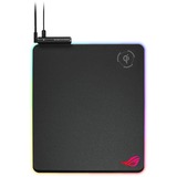 ASUS ROG Balteus Qi Tappetino per mouse per gioco da computer Nero, Gioco mouse pad Nero, Nero, Tinta unita, Rosso/Verde/Blu, Barra appoggiaferro antiscivolo, Tappetino per mouse per gioco da computer