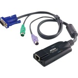 ATEN Adattatore KVM PS/2 VGA Nero, PS/2, PS/2, VGA, Multicolore, RJ-45, 1 x RJ-45