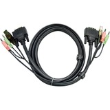 ATEN Cavo KVM USB DVI-I Single Link – 3 m Aten Cavo KVM USB DVI-I Single Link – 3 m, 3 m, DVI-I, Nero, DVI-I, USB A, 2x3.5mm, DVI-I, USB B, 2x3.5mm, Maschio