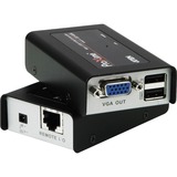 ATEN Extender KVM USB VGA Cat 5 Mini (1280 x 1024 a 100 m) Nero/Argento, Trasmettitore e ricevitore, Cablato, 100 m, Cat5, 1920 x 1200 Pixel, Nero