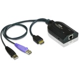 ATEN KA7168 cavo per tastiera, video e mouse Nero USB, HDMI, Nero, Plastica, 104 g, 1 x RJ-45, 2 x USB A, 1 x HDMI