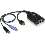 ATEN KA7168 cavo per tastiera, video e mouse Nero, Switch KVM USB, HDMI, Nero, Plastica, 104 g, 1 x RJ-45, 2 x USB A, 1 x HDMI