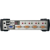 ATEN Switch KVMP™ VGA/audio PS/2-USB a 4 porte con OSD argento/Nero, 2048 x 1536 Pixel, QXGA, 1,02 W, Nero, Metallico