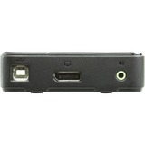 ATEN Switch KVM USB DisplayPort/audio a 2 porte (supporto 4K e cavi inclusi) 4096 x 2160 Pixel, 4K Ultra HD, 2,18 W, Nero