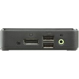 ATEN Switch KVM USB DisplayPort/audio a 2 porte (supporto 4K e cavi inclusi) 4096 x 2160 Pixel, 4K Ultra HD, 2,18 W, Nero