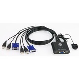 ATEN Switch KVM USB VGA cablato 2-porte con selettore porta remota Nero, 2048 x 1536 Pixel, QXGA, 0,14 W, Nero