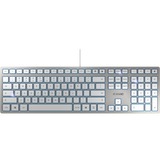 CHERRY KC 6000 SLIM FOR MAC tastiera USB QWERTY Inglese US Argento argento/Bianco, Full-size (100%), USB, QWERTY, Argento