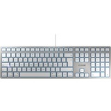 CHERRY KC 6000 SLIM FOR MAC tastiera Ufficio USB QWERTZ Tedesco Argento argento/Bianco, Full-size (100%), Cablato, USB, QWERTZ, Argento