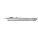 CHERRY KC 6000 Slim tastiera Universale USB AZERTY Francese Argento, Bianco argento, Full-size (100%), Cablato, USB, AZERTY, Argento, Bianco