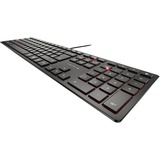 CHERRY KC 6000 Slim tastiera Universale USB QWERTZ Tedesco Nero Nero, Full-size (100%), Cablato, USB, QWERTZ, Nero