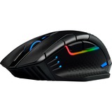 Corsair DARK CORE RGB PRO mouse Mano destra RF Wireless + Bluetooth + USB Type-A Ottico 18000 DPI, Mouse da gioco Nero, Mano destra, Ottico, RF Wireless + Bluetooth + USB Type-A, 18000 DPI, Nero