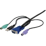 Digitus Cavo KVM per switch KVM (serie Combo), Adattatore Nero, 1,8 m, USB, PS/2, USB, PS/2, VGA, Nero, 1x HDDB15