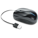 Kensington Mouse Pro Fit™ portatile con cavo riavvolgibile Nero, Ambidestro, Ottico, USB tipo A, 1000 DPI, Nero