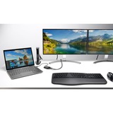 Kensington Pro Fit Ergo tastiera Universale Wireless a RF + USB QWERTZ Tedesco Nero Nero, Full-size (100%), Con cavo e senza cavo, Wireless a RF + USB, QWERTZ, Nero