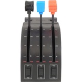 Logitech Flight Throttle Quadrant Nero, Blu, Rosso USB 2.0 Simulazione di Volo Analogico/Digitale PC, Schubregler Simulazione di Volo, PC, Analogico/Digitale, Cablato, USB 2.0, Nero, Blu, Rosso