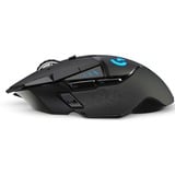 Logitech G502 mouse RF Wireless 16000 DPI Mano destra, Mouse da gioco Nero, Mano destra, RF Wireless, 16000 DPI, Nero