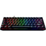 Razer Huntsman Mini Clicky Optical Switch Viola, Tastiera da gioco Nero, 60%, USB, Interruttore a chiave opto-meccanico, QWERTZ, LED RGB, Nero
