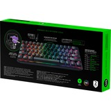 Razer Huntsman Mini Clicky Optical Switch Viola, Tastiera da gioco Nero, 60%, USB, Interruttore a chiave opto-meccanico, QWERTZ, LED RGB, Nero