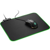 Sharkoon 1337 RGB V2 Gaming Mat Tappetino per mouse per gioco da computer Nero Nero, Nero, Monocromatico, Alimentazione USB, Barra appoggiaferro antiscivolo, Tappetino per mouse per gioco da computer