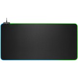 Sharkoon 1337 RGB V2 Gaming Mat Tappetino per mouse per gioco da computer Nero, Gioco mouse pad Nero, Nero, Tinta unita, Alimentazione USB, Barra appoggiaferro antiscivolo, Tappetino per mouse per gioco da computer