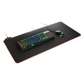 Sharkoon 1337 RGB V2 Tappetino per mouse per gioco da computer Nero, Gioco mouse pad Nero, Nero, Monocromatico, Alimentazione USB, Barra appoggiaferro antiscivolo, Tappetino per mouse per gioco da computer