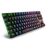 Sharkoon PureWriter TKL RGB tastiera USB Tedesco Nero, Tastiera da gioco Nero, Mini, Cablato, USB, Interruttore a chiave meccanica, LED RGB, Nero