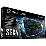 Sharkoon SKILLER SGK4 tastiera USB QWERTY Italiano Nero, Tastiera da gioco Nero, Cablato, USB, Interruttore a chiave meccanica, QWERTY, LED RGB, Nero