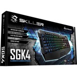 Sharkoon SKILLER SGK4 tastiera USB QWERTZ Tedesco Nero Nero, Cablato, USB, Interruttore a chiave a membrana, QWERTZ, LED RGB, Nero