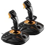 T.16000M FCS SPACE SIM DUO Nero, Arancione USB Joystick Analogico/Digitale PC