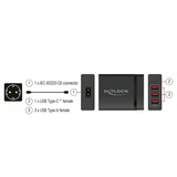DeLOCK USB-Wandladegerät 63974 Nero Interno, Caricabatterie Nero, Interno, AC, 20 V, 1,2 m, Nero