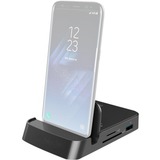 Digitus Docking station per smartphone USB-C™, 7 porte Nero, 7 porte, USB 2.0, USB 3.2 Gen 1 (3.1 Gen 1) Type-A, MicroSD (TransFlash), SD, SDHC, SDXC, 625 Mbit/s, Nero, Plastica