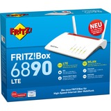 FRITZ! FRITZ!Box 6890 LTE, Router WIRELESS LTE Box 6890 LTE, Wi-Fi 5 (802.11ac), Dual-band (2.4 GHz/5 GHz), Collegamento ethernet LAN, 3G, Nero, Rosso, Bianco, Router da tavolo