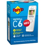 FRITZ! FRITZ!Fon C6, Portatile bianco, FRITZ!Fon C6, Telefono DECT, Telefono con vivavoce, 300 voci, Identificatore di chiamata, Bianco
