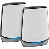 Netgear Orbi RBK852 AX6000 WiFi 6 Mesh System Banda tripla (2.4 GHz/5 GHz/5 GHz) Wi-Fi 6 (802.11ax) Grigio, Bianco 8 Interno bianco/Argento, Grigio, Bianco, Interno, Attività, LAN, Collegamento, Potenza, Sistema, WAN, WLAN, Omnidirezionale, 350 m², CE, FCC