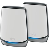 Netgear Orbi RBK852 AX6000 WiFi 6 Mesh System Banda tripla (2.4 GHz/5 GHz/5 GHz) Wi-Fi 6 (802.11ax) Grigio, Bianco 8 Interno bianco/Argento, Grigio, Bianco, Interno, Attività, LAN, Collegamento, Potenza, Sistema, WAN, WLAN, Omnidirezionale, 350 m², CE, FCC