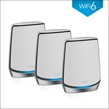 Netgear Orbi RBK853 AX6000 WiFi 6 Mesh System Banda tripla (2.4 GHz/5 GHz/5 GHz) Wi-Fi 6 (802.11ax) Grigio 4 Interno Grigio, Interno, Potenza, 525 m², Banda tripla (2.4 GHz/5 GHz/5 GHz), Wi-Fi 6 (802.11ax)