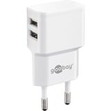 goobay 44987 Caricabatterie per dispositivi mobili Bianco Interno bianco, Interno, AC, 5 V, 1 m, Bianco