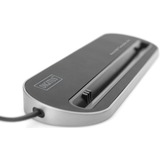 Digitus Docking station USB-C™, 12 porte Nero, 12 porte, Cablato, USB 3.2 Gen 1 (3.1 Gen 1) Type-C, 100 W, 3,5 mm, 10,100,1000 Mbit/s, Alluminio, Nero