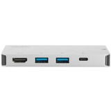 Digitus Stazione di ricarica da viaggio a 6 porte USB Type-C™ argento, USB 3.2 Gen 1 (3.1 Gen 1) Type-C, HDMI, USB 3.2 Gen 1 (3.1 Gen 1) Type-A, USB 3.2 Gen 1 (3.1 Gen 1) Type-C, MMC, MicroSD (TransFlash), SD, SDHC, SDXC, 3840 x 2160 Pixel, Argento, Alluminio