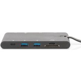 Digitus Universal Travel Docking Station, USB Type-C™ Nero, USB Type-C™, Cablato, USB 3.2 Gen 1 (3.1 Gen 1) Type-C, 100 W, 10,100,1000 Mbit/s, Nero, MMC, MicroSD (TransFlash), MicroSDXC, SD