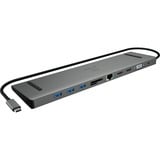 ICY BOX IB-DK2106-C Cablato USB 3.2 Gen 1 (3.1 Gen 1) Type-C Antracite, Nero, Docking station Nero/antracite, Cablato, USB 3.2 Gen 1 (3.1 Gen 1) Type-C, 100 W, 3,5 mm, 10,100,1000 Mbit/s, Antracite, Nero
