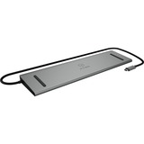 ICY BOX IB-DK2106-C Cablato USB 3.2 Gen 1 (3.1 Gen 1) Type-C Antracite, Nero, Docking station Nero/antracite, Cablato, USB 3.2 Gen 1 (3.1 Gen 1) Type-C, 100 W, 3,5 mm, 10,100,1000 Mbit/s, Antracite, Nero