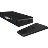 ICY BOX IB-DK2241AC Cablato USB 3.2 Gen 1 (3.1 Gen 1) Type-A Nero, Docking station Nero, Cablato, USB 3.2 Gen 1 (3.1 Gen 1) Type-A, 3,5 mm, 10,100,1000 Mbit/s, Nero, 5 Gbit/s