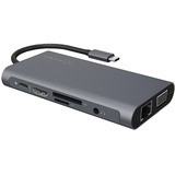 ICY BOX IB-DK4040-CPD Cablato USB 3.2 Gen 1 (3.1 Gen 1) Type-C Antracite, Nero grigio, Cablato, USB 3.2 Gen 1 (3.1 Gen 1) Type-C, 100 W, 3,5 mm, 10,100,1000 Mbit/s, Antracite, Nero
