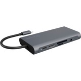 ICY BOX IB-DK4040-CPD Cablato USB 3.2 Gen 1 (3.1 Gen 1) Type-C Antracite, Nero grigio, Cablato, USB 3.2 Gen 1 (3.1 Gen 1) Type-C, 100 W, 3,5 mm, 10,100,1000 Mbit/s, Antracite, Nero